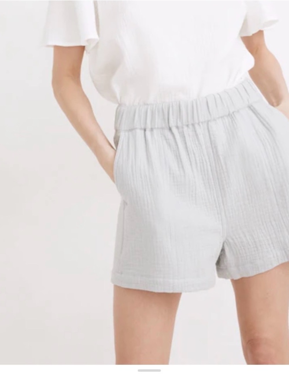 Madewell High Waist Cream Textured Shorts